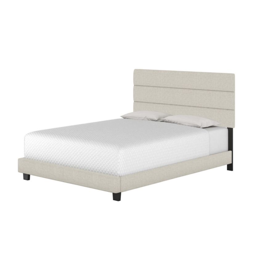 Boyd Sleep Sicily Upholstered Platform Bed with Headboard, Mattress Foundation with Strong 13 Wood Slat Supports, No Box Spring Required