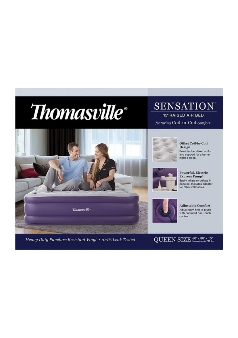 Thomasville Sensation Air Bed Mattress with Express Pump and Coil-in-Coil Comfort