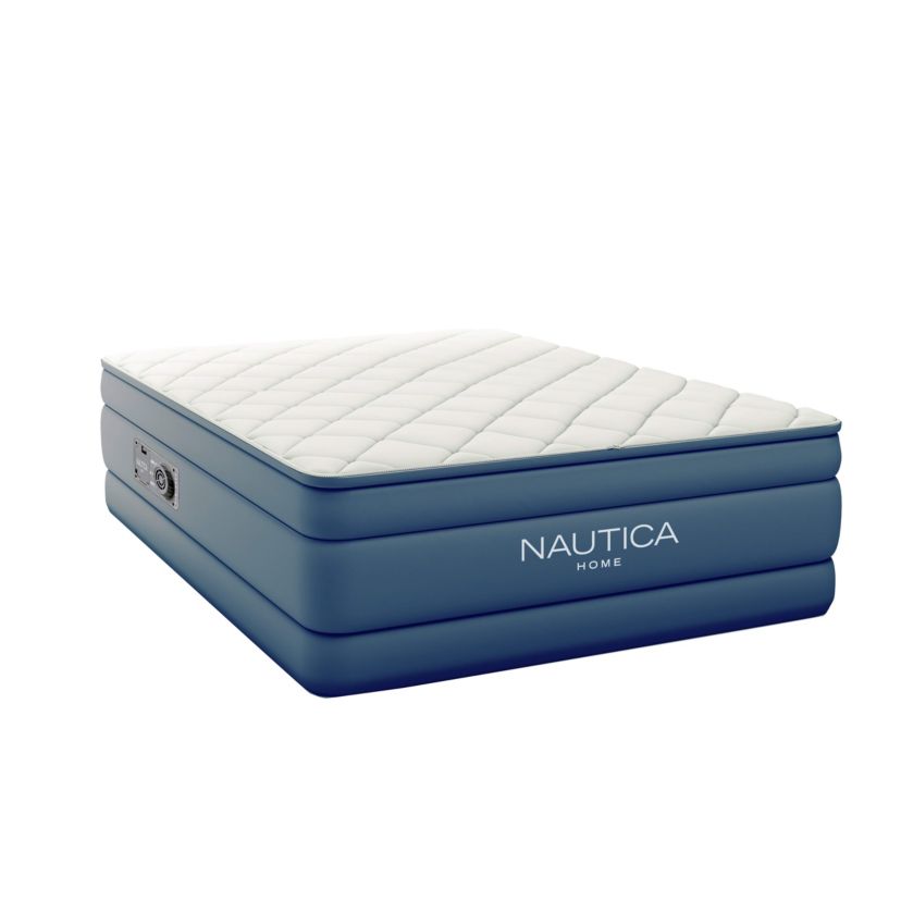 Nautica Home 20" Cloud Supreme Air Mattress with Zip-Off Pillowtop, Built-in Pump, Quick 2-Minute Inflation,Queen Size, Perfect for Guests, Travel, Camping, Durable Offset Coil Construction