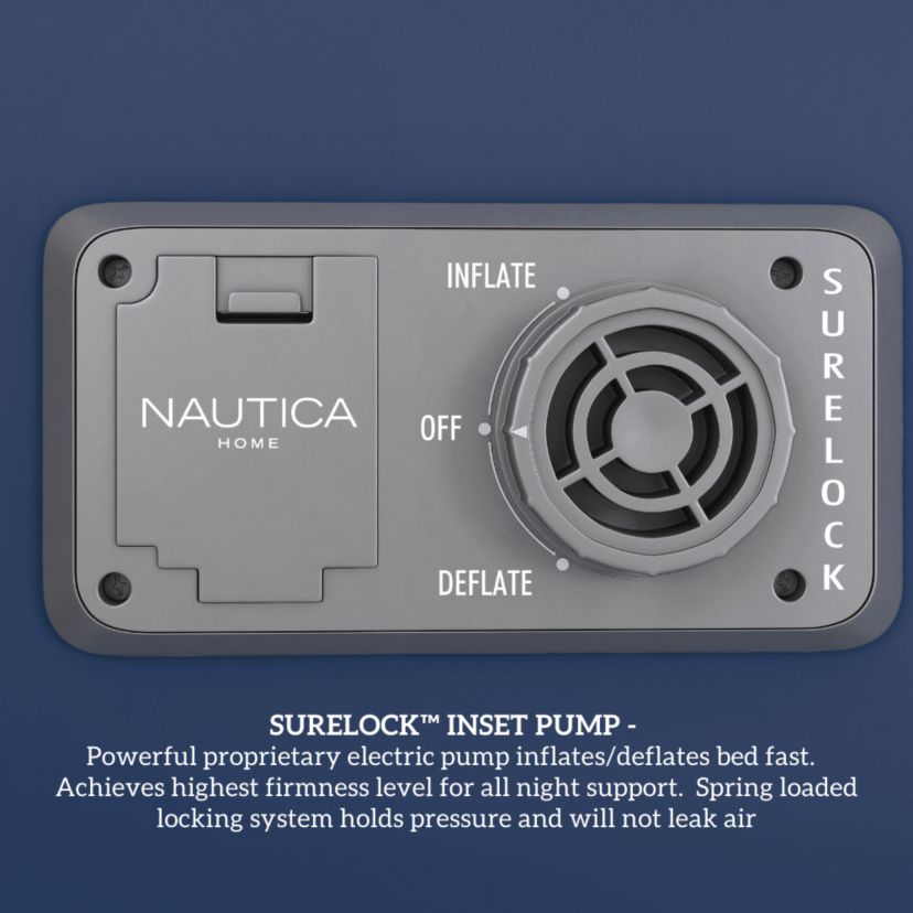 Nautica Home 20" Cloud Supreme Air Mattress with Zip-Off Pillowtop, Built-in Pump, Quick 2-Minute Inflation,Queen Size, Perfect for Guests, Travel, Camping, Durable Offset Coil Construction
