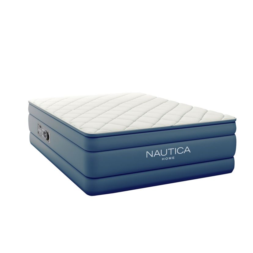 Nautica Home 20" Cloud Supreme Air Mattress with Zip-Off Pillowtop, Built-in Pump, Quick 2-Minute Inflation,Queen Size, Perfect for Guests, Travel, Camping, Durable Offset Coil Construction