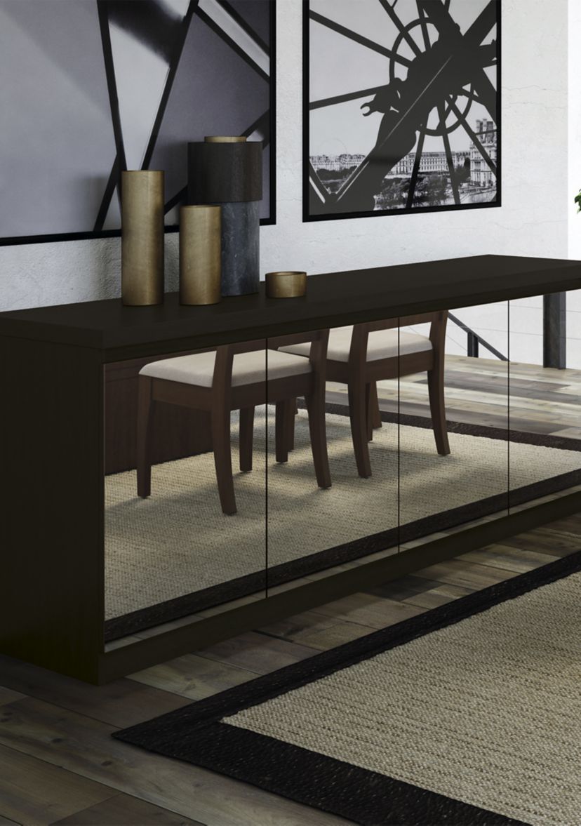 62.99 Inch Viennese Buffet Cabinet with Mirrors