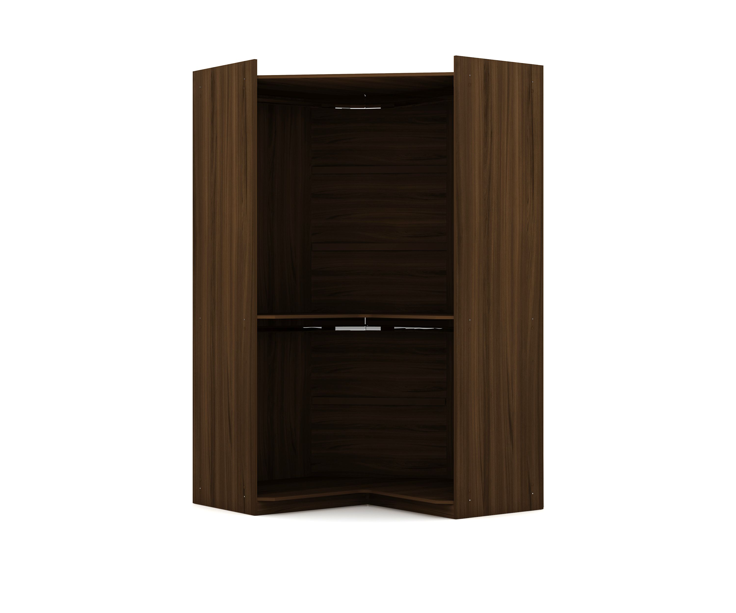 Mulberry Open Corner Closet in Brown