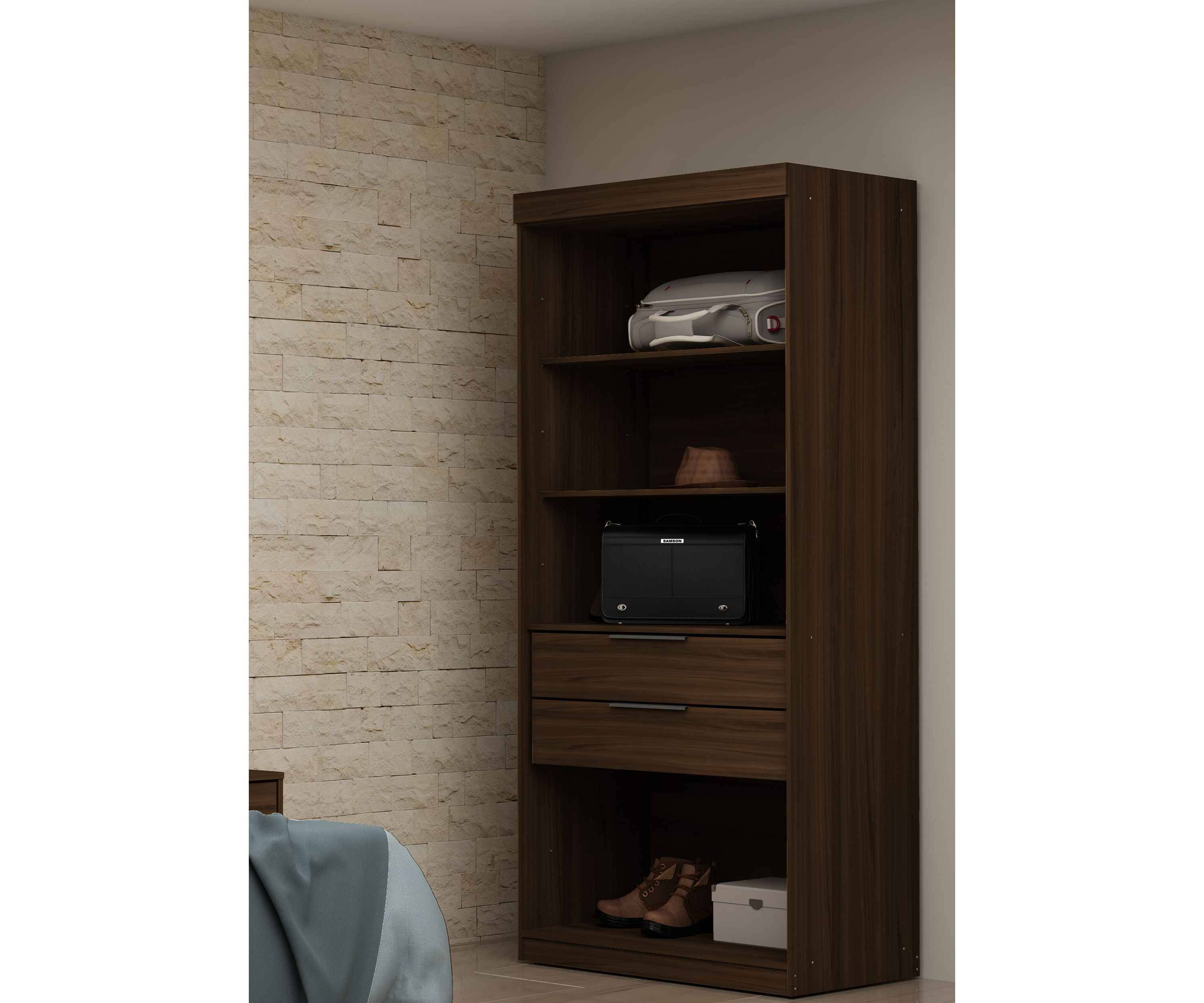 Mulberry Open 1 Sectional Closet in Brown