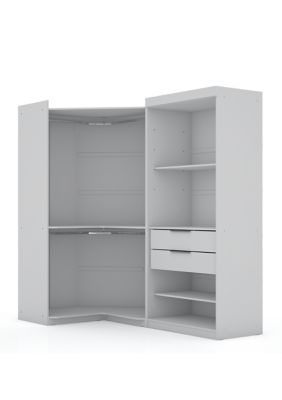 Manhattan Comfort Mulberry Open 2 Sectional Corner Closet - Set of 2 in White -  0810025593360