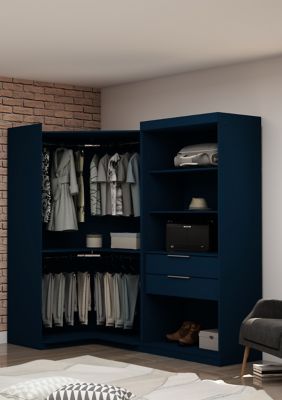 Manhattan Comfort Mulberry Open 2 Sectional Corner Wardrobe Closet