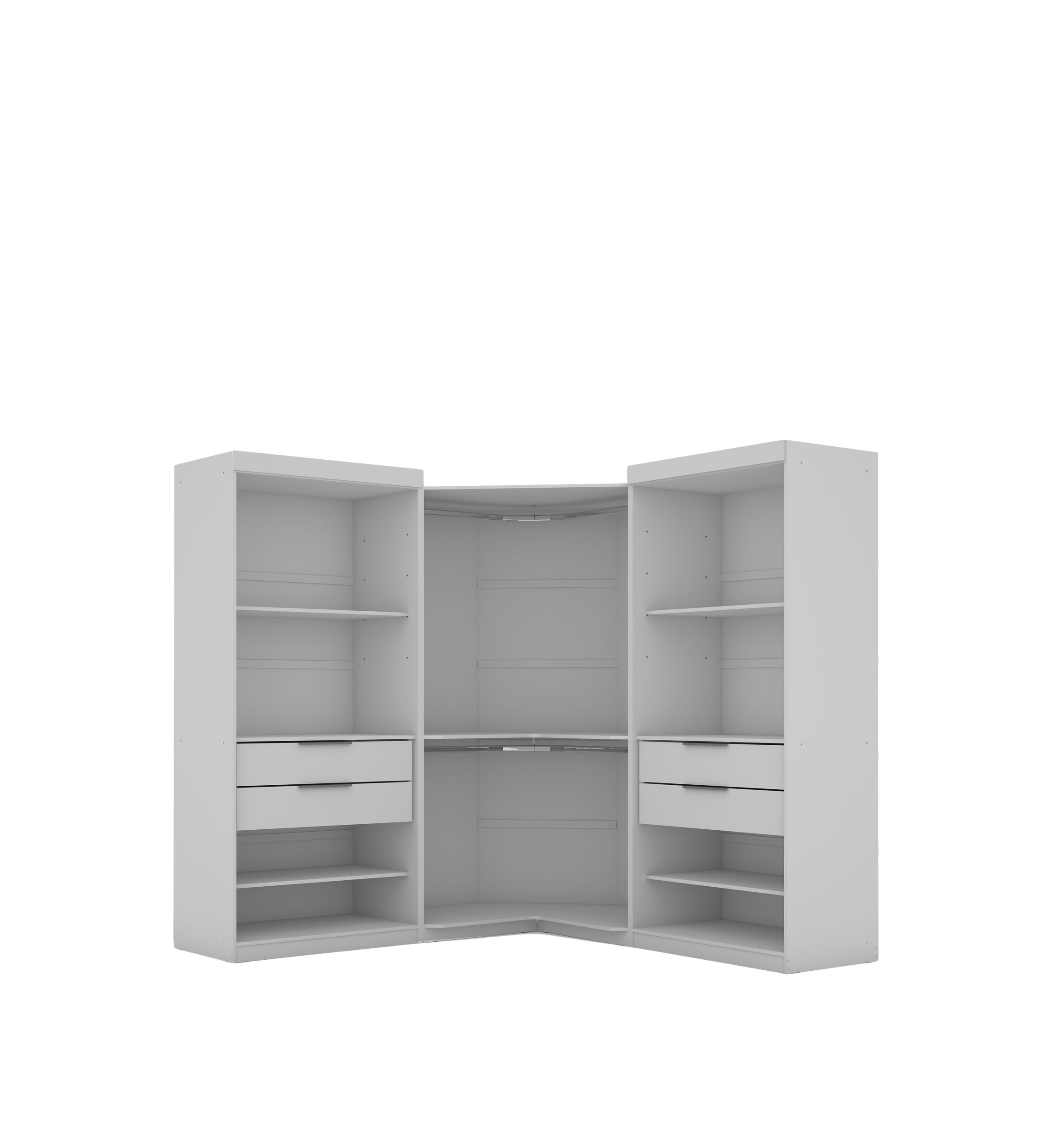 Mulberry Open 3 Sectional Corner Closet - Set of 3 in Brown