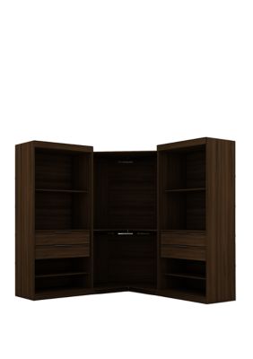 Manhattan Comfort Mulberry Open 3 Sectional Corner Closet - Set of 3 in Brown -  0810025593407