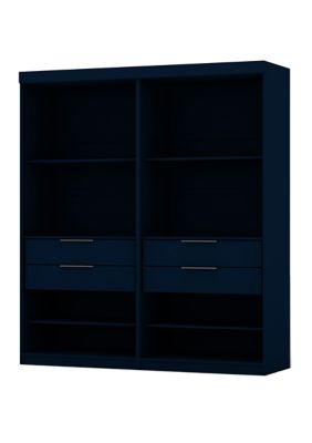 Manhattan Comfort Mulberry Open 2 Sectional Closet - Set of 2 in Tatiana Midnight Blue -  9200836112GMC4