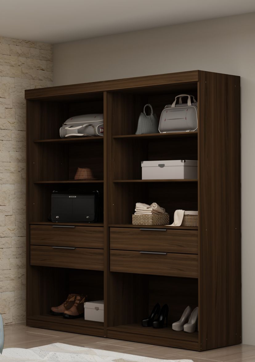 Mulberry Open 2 Sectional Closet - Set of 2 in Brown