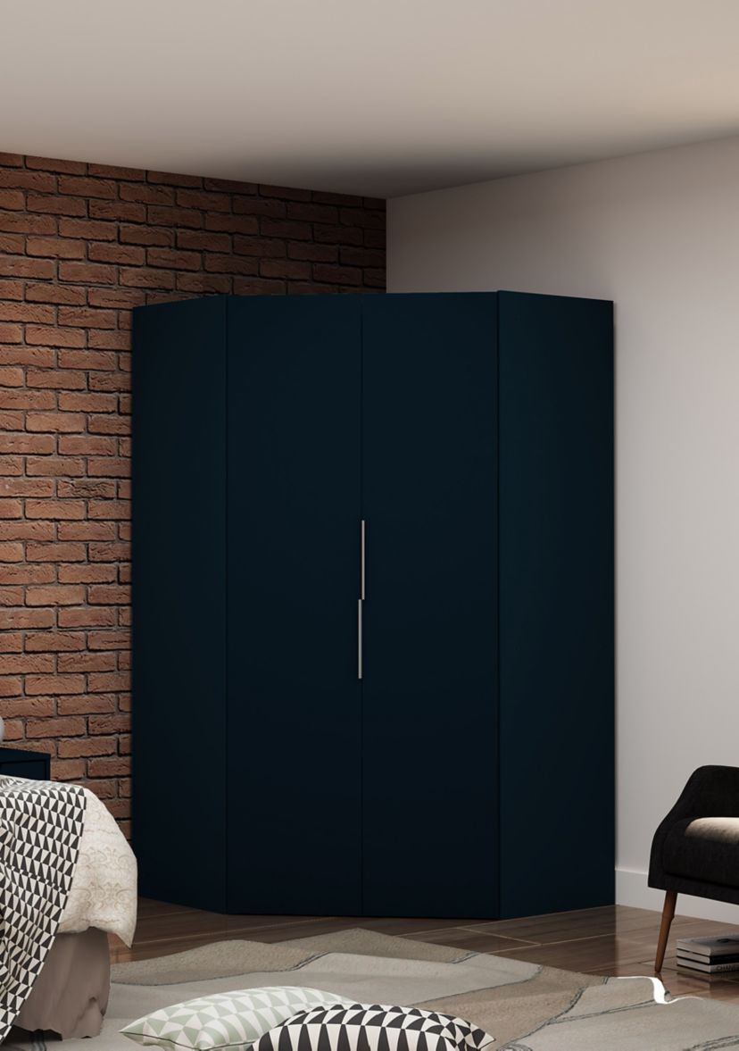 Mulberry 2.0 Corner Wardrobe Closet in Tatiana Midnight Blue