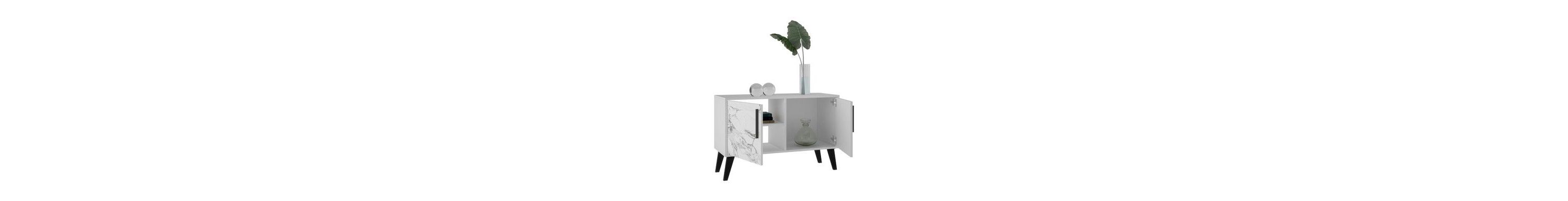 Amsterdam Double Side Table 2.0 in Multi Color Red and Blue
