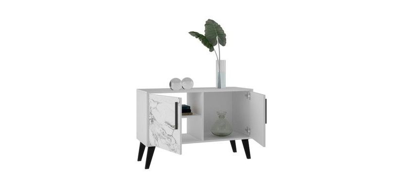 Amsterdam Double Side Table 2.0 in Multi Color Red and Blue