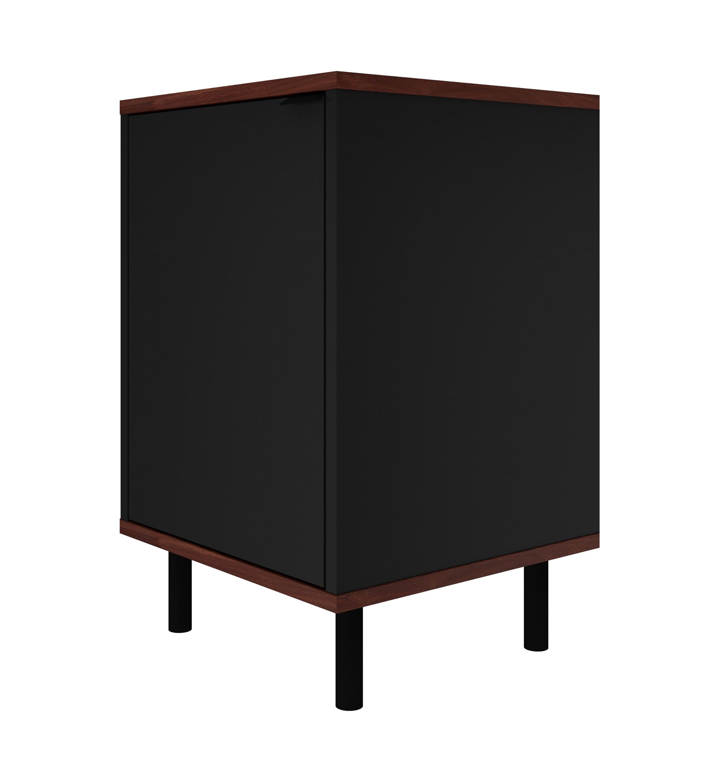 Mosholu Nightstand in Black and Nut Brown