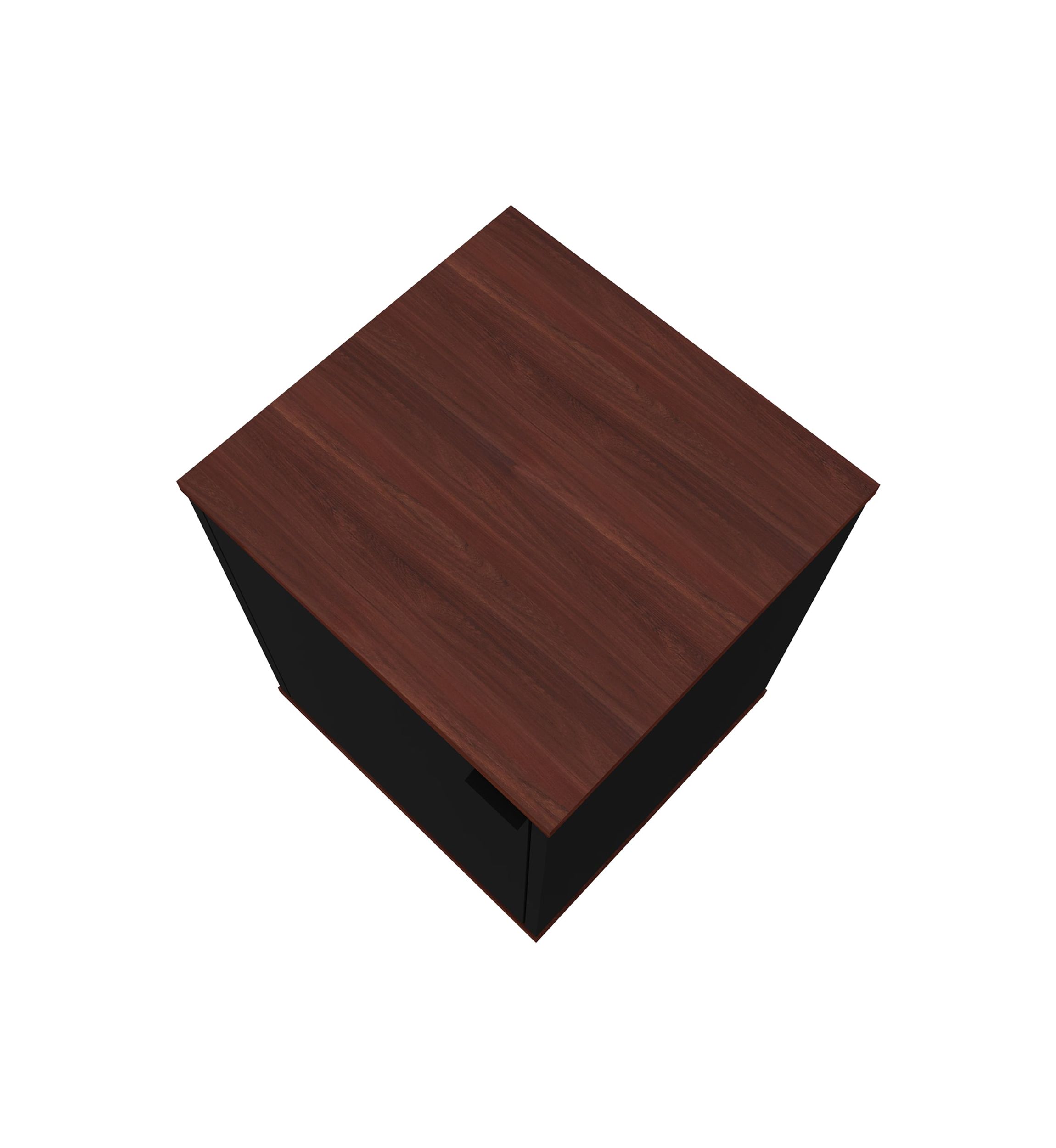 Mosholu Nightstand in Black and Nut Brown