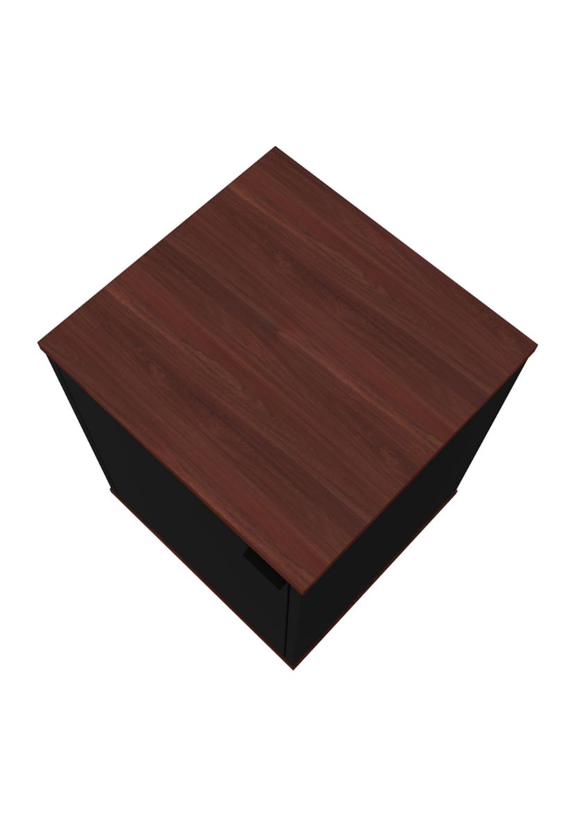Mosholu Nightstand in Black and Nut Brown