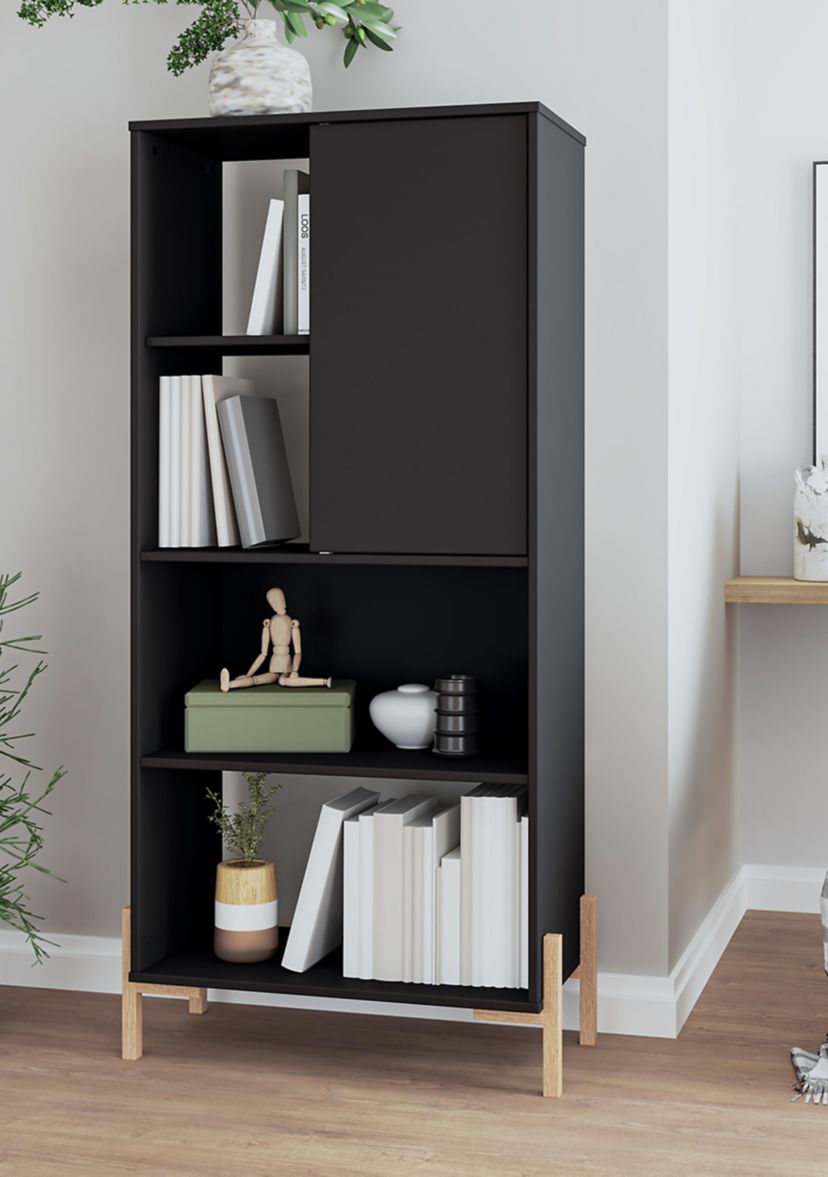 Bowery Bookcase in White and Oak