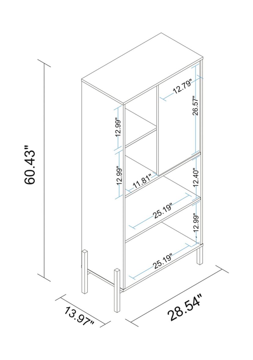 Bowery Bookcase in White and Oak