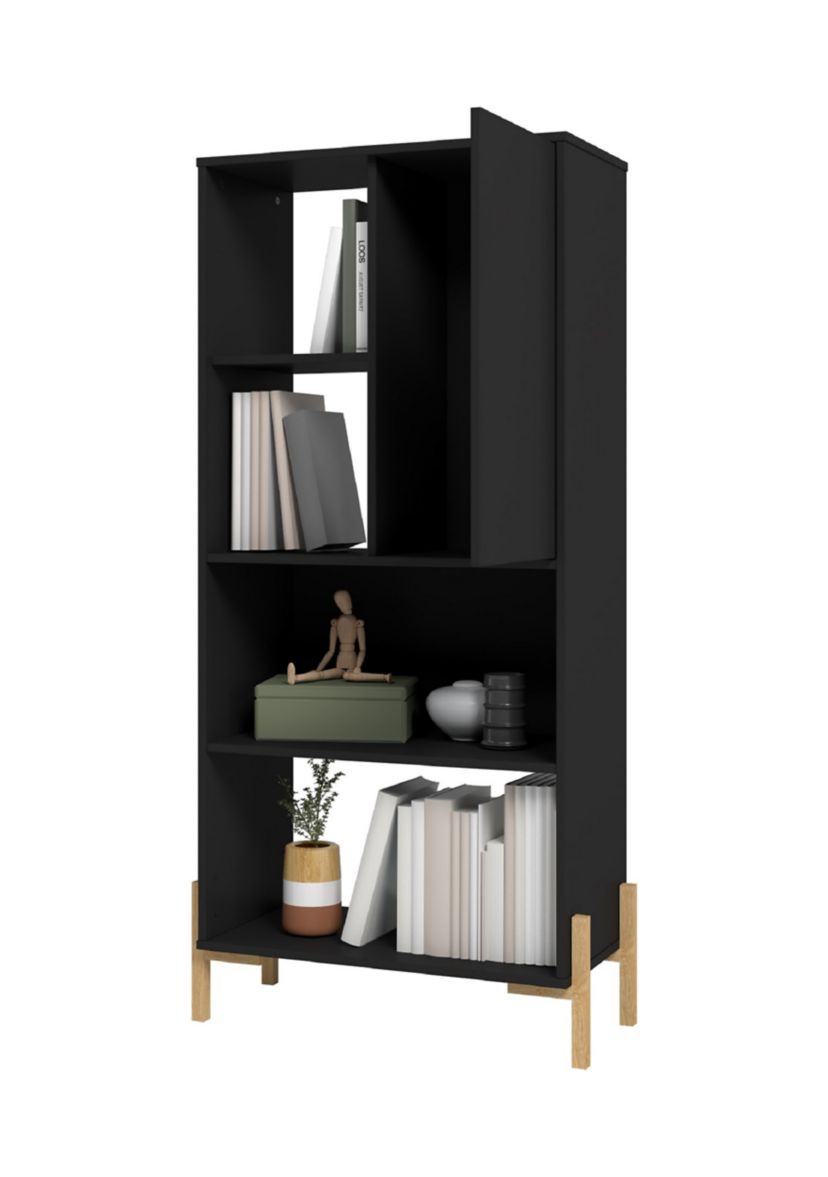 Bowery Bookcase in White and Oak