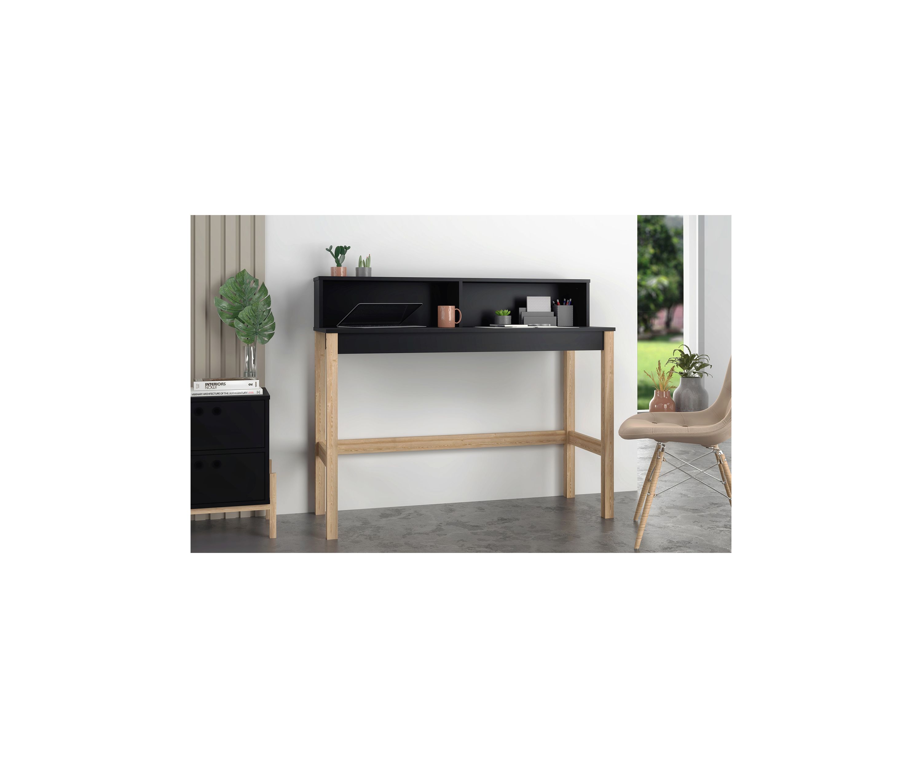 Bowery Desk in White and Oak