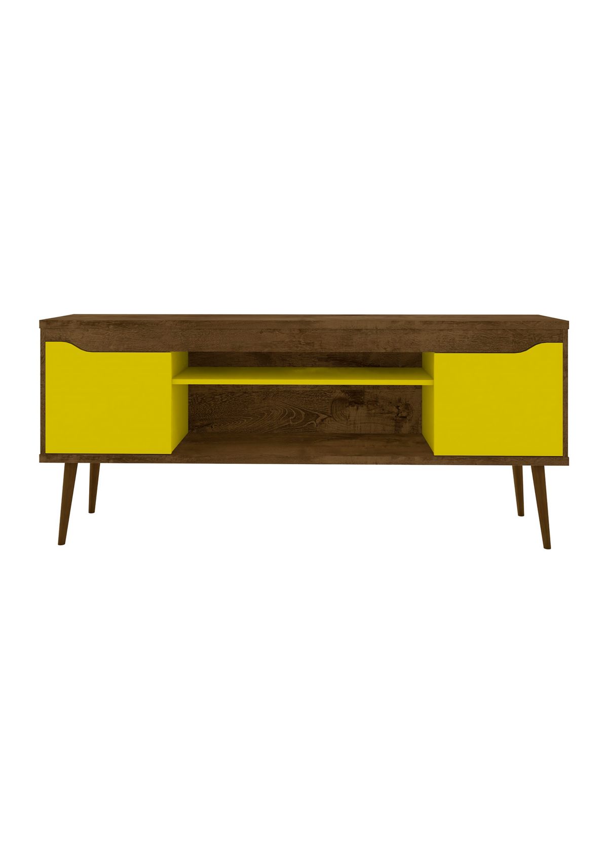 Bradley 62.99" TV Stand in Rustic Brown and White