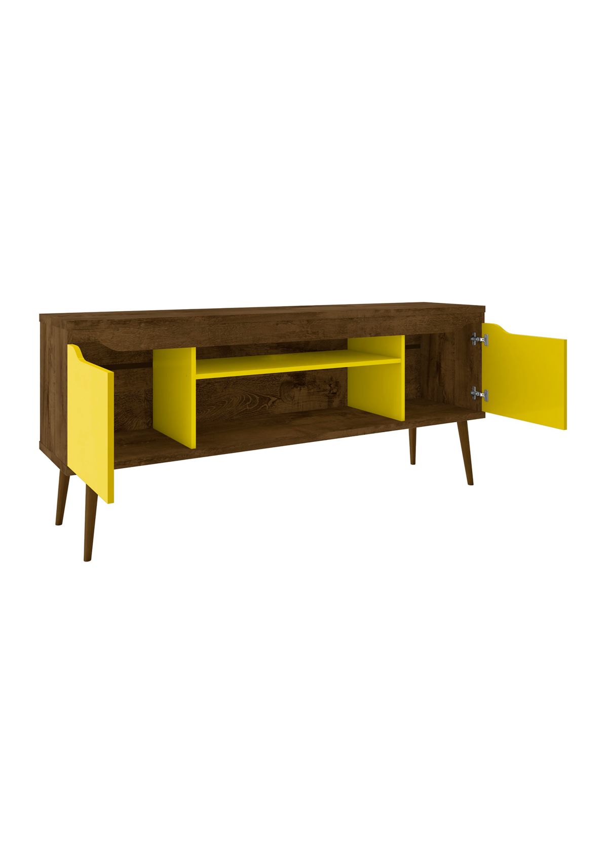 Bradley 62.99" TV Stand in Rustic Brown and White