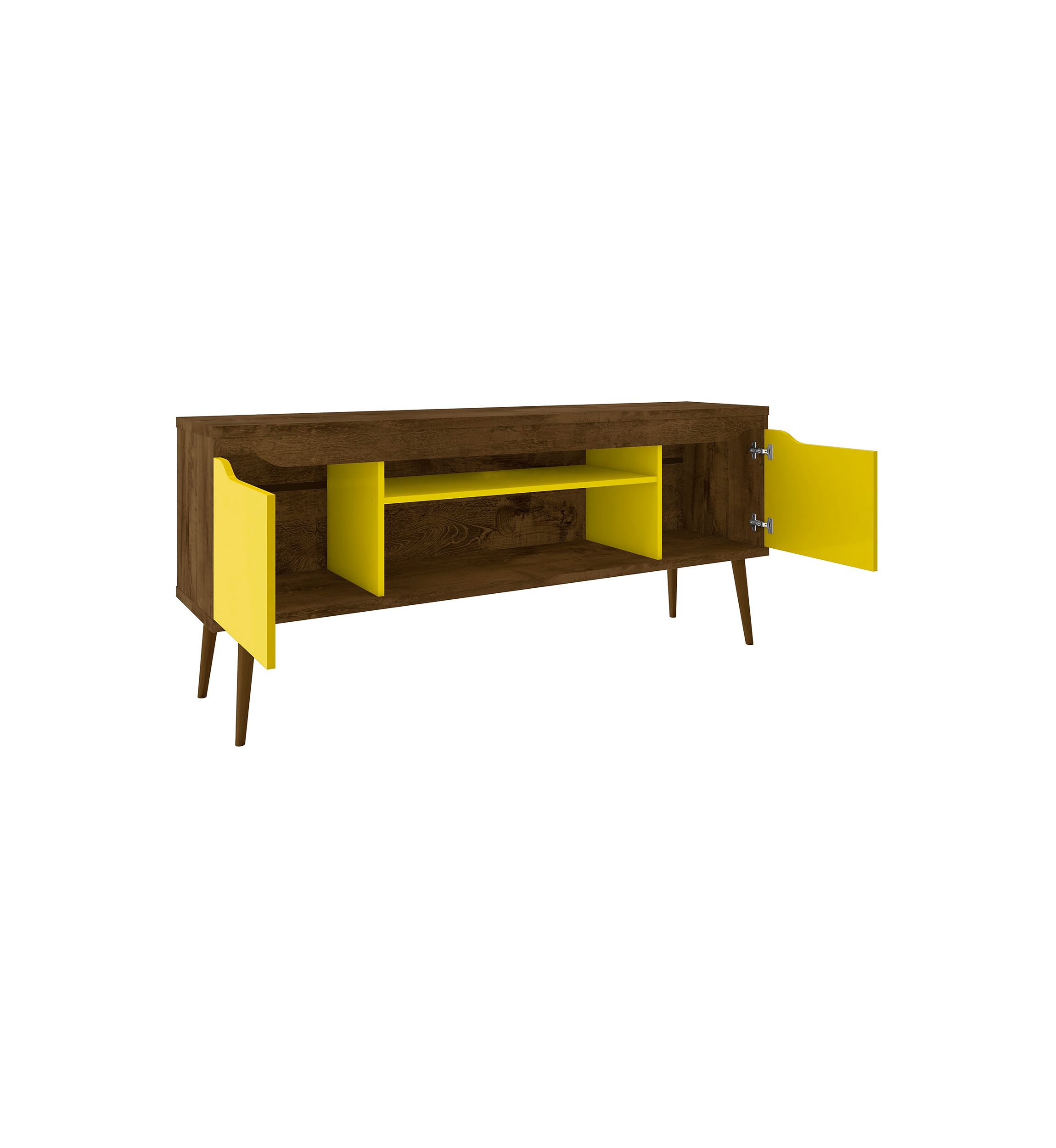 Bradley 62.99" TV Stand in Rustic Brown and White