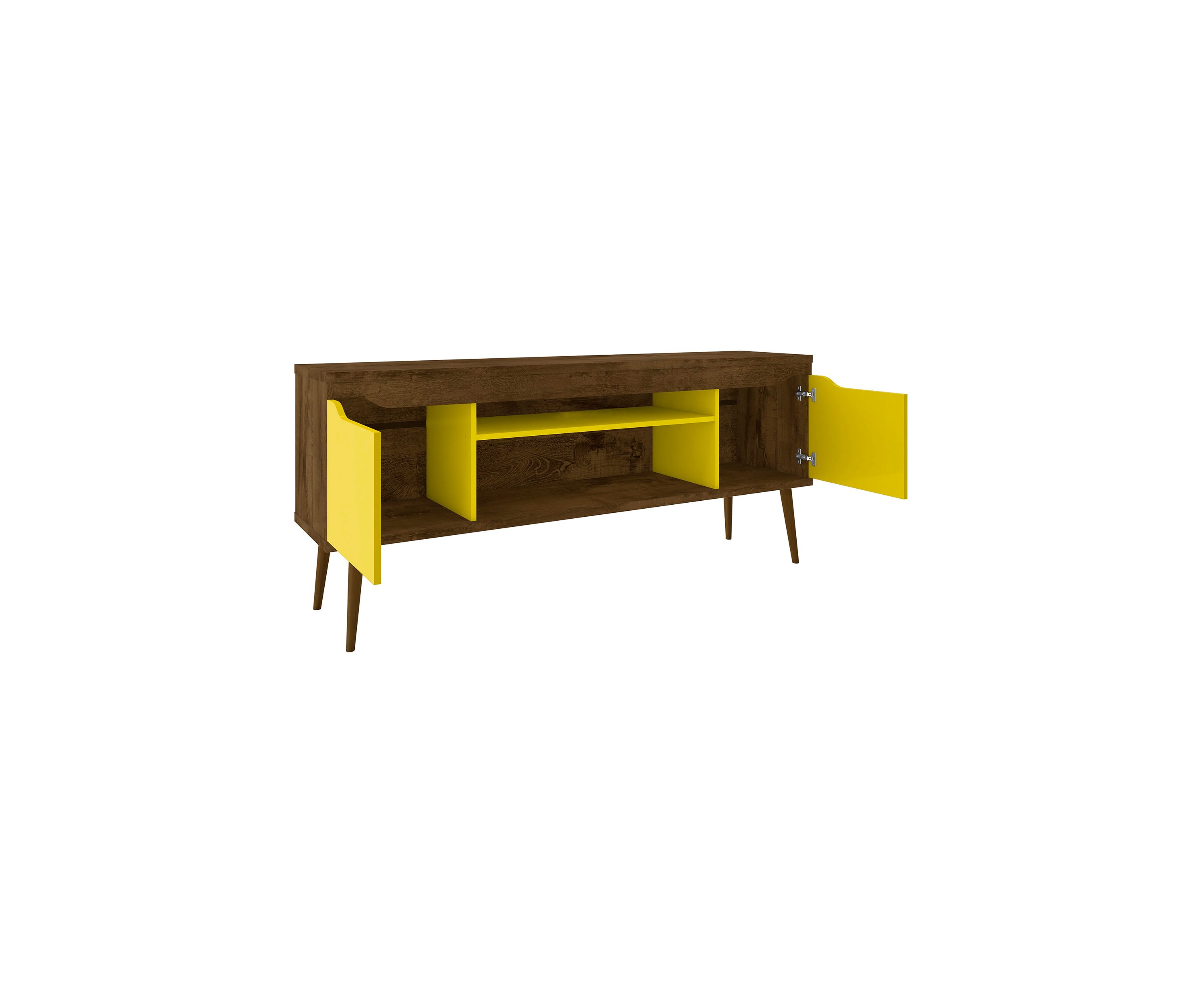 Bradley 62.99" TV Stand in Rustic Brown and White
