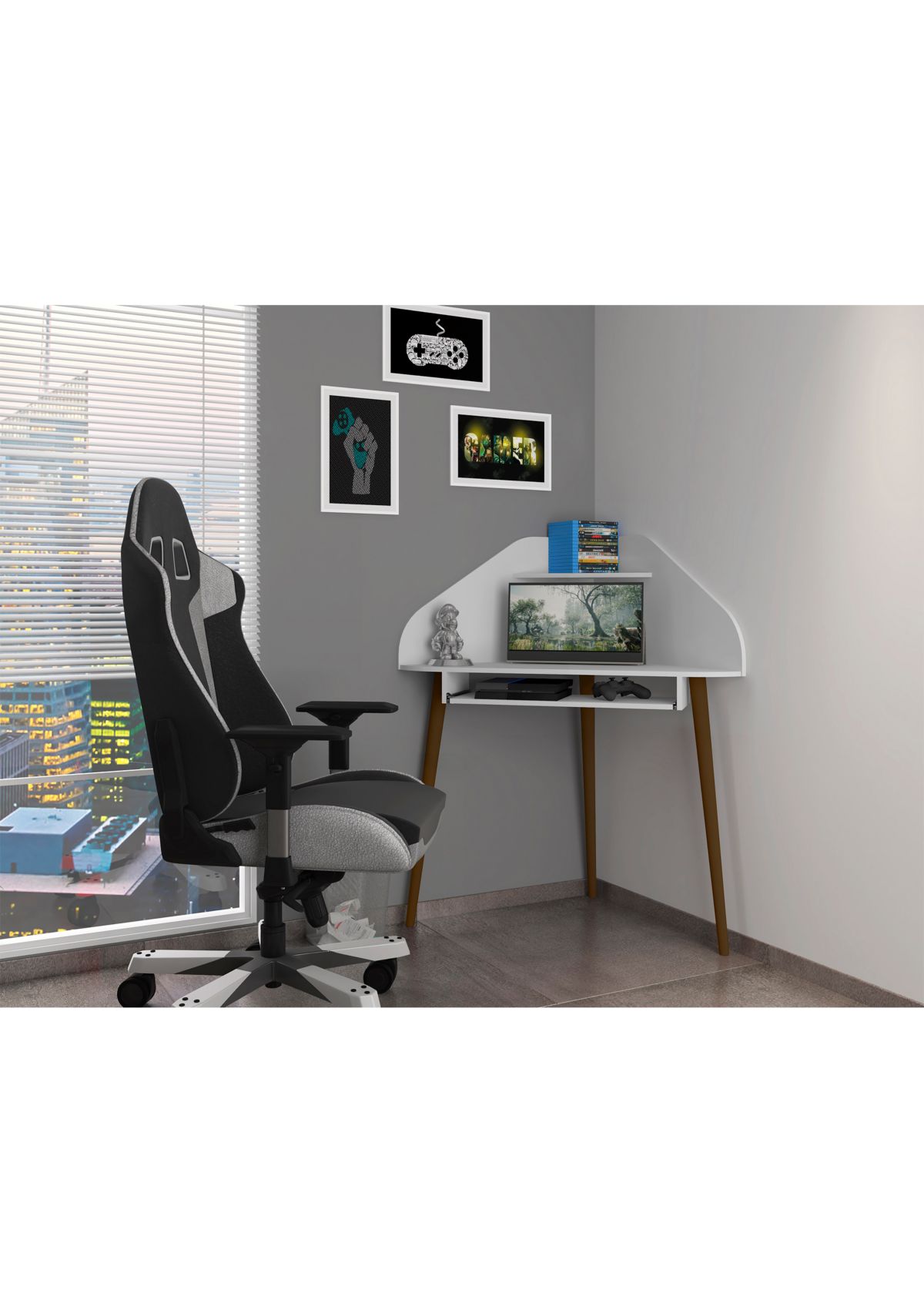 Bradley Corner Desk in Rustic Brown