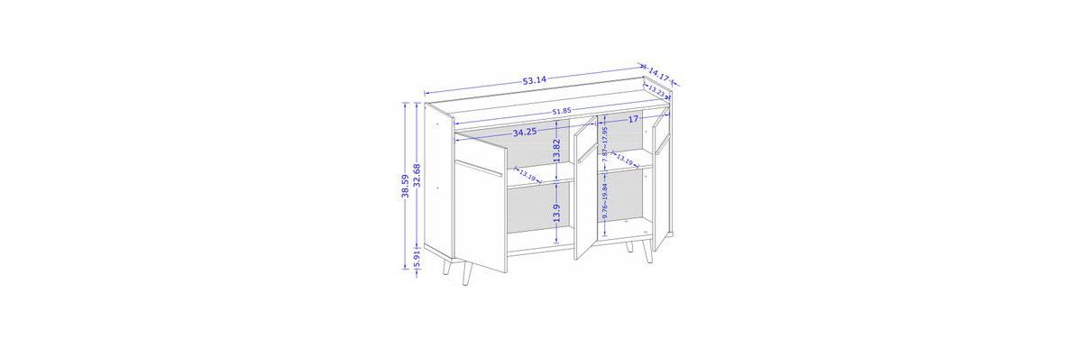 Bradley 53.54" Buffet Stand in Black
