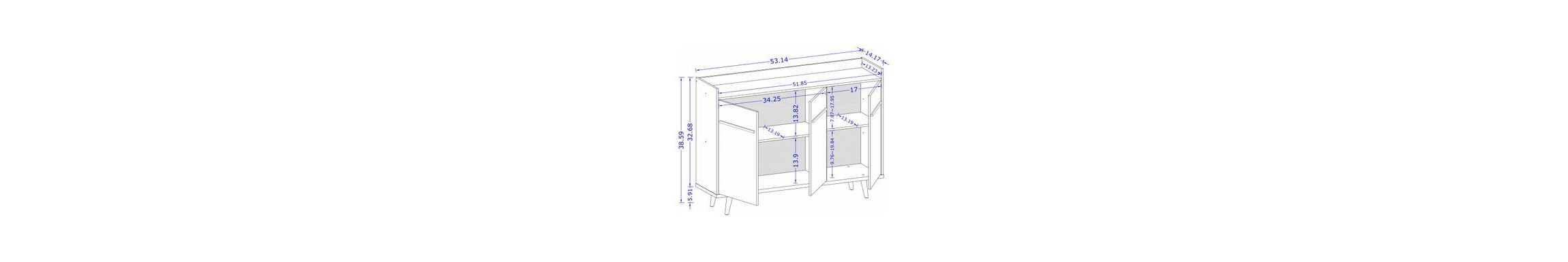 Bradley 53.54" Buffet Stand in Black