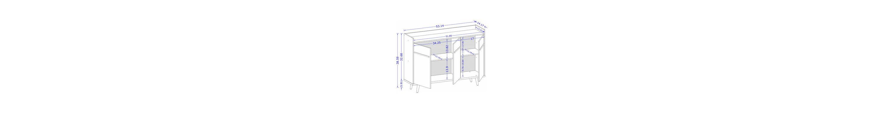 Bradley 53.54" Buffet Stand in Black