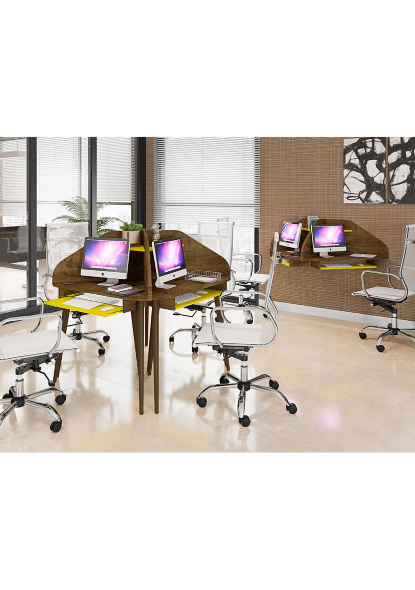 Bradley 4-Piece Round Sectional Cubicle Desk