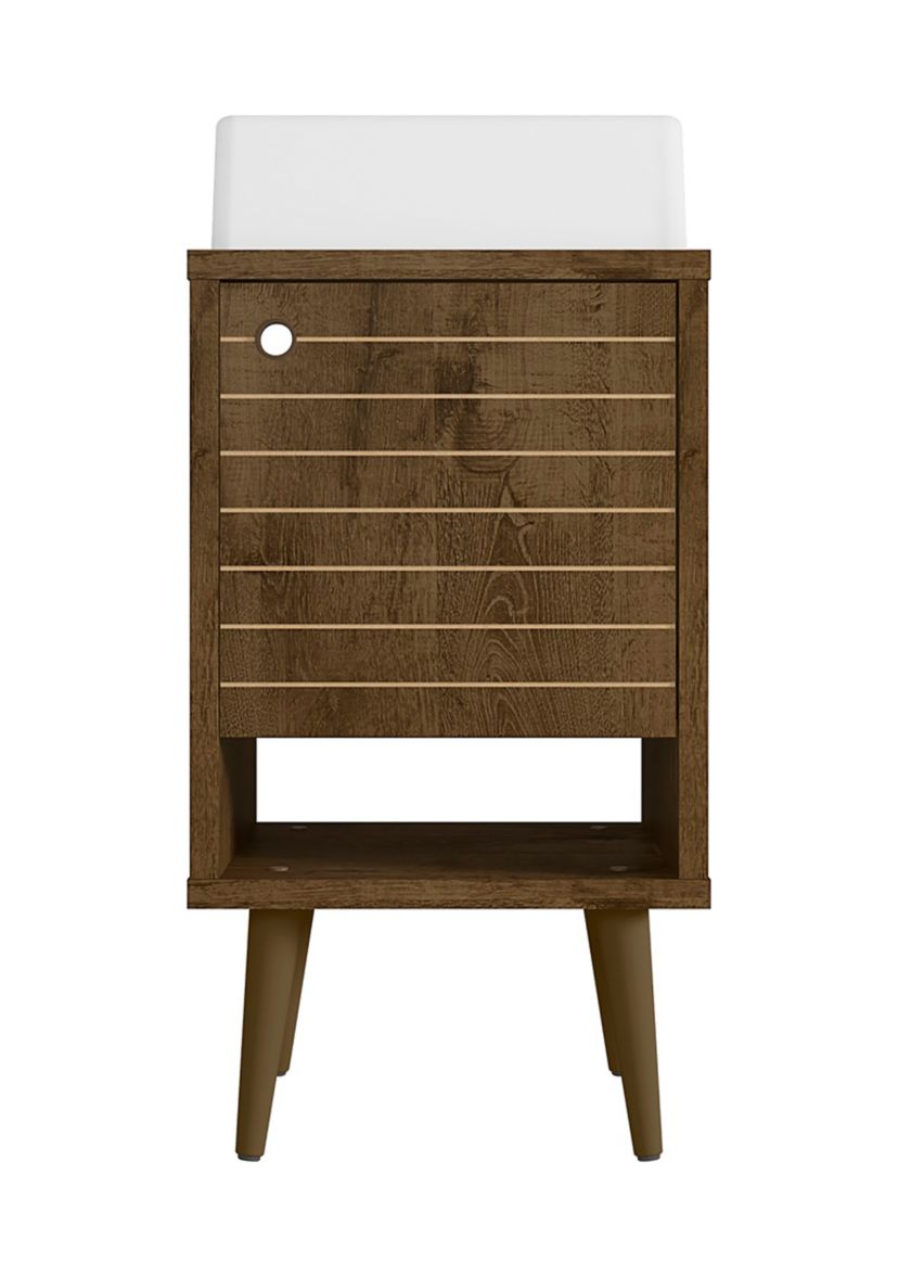 Liberty 17.71" Bathroom Vanity Sink in White and Rustic Brown