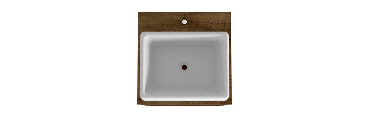 Liberty 17.71" Bathroom Vanity Sink in White and Rustic Brown