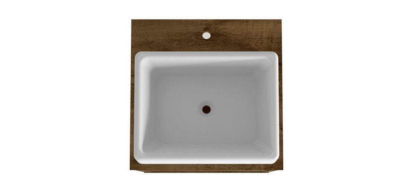 Liberty 17.71" Bathroom Vanity Sink in White and Rustic Brown