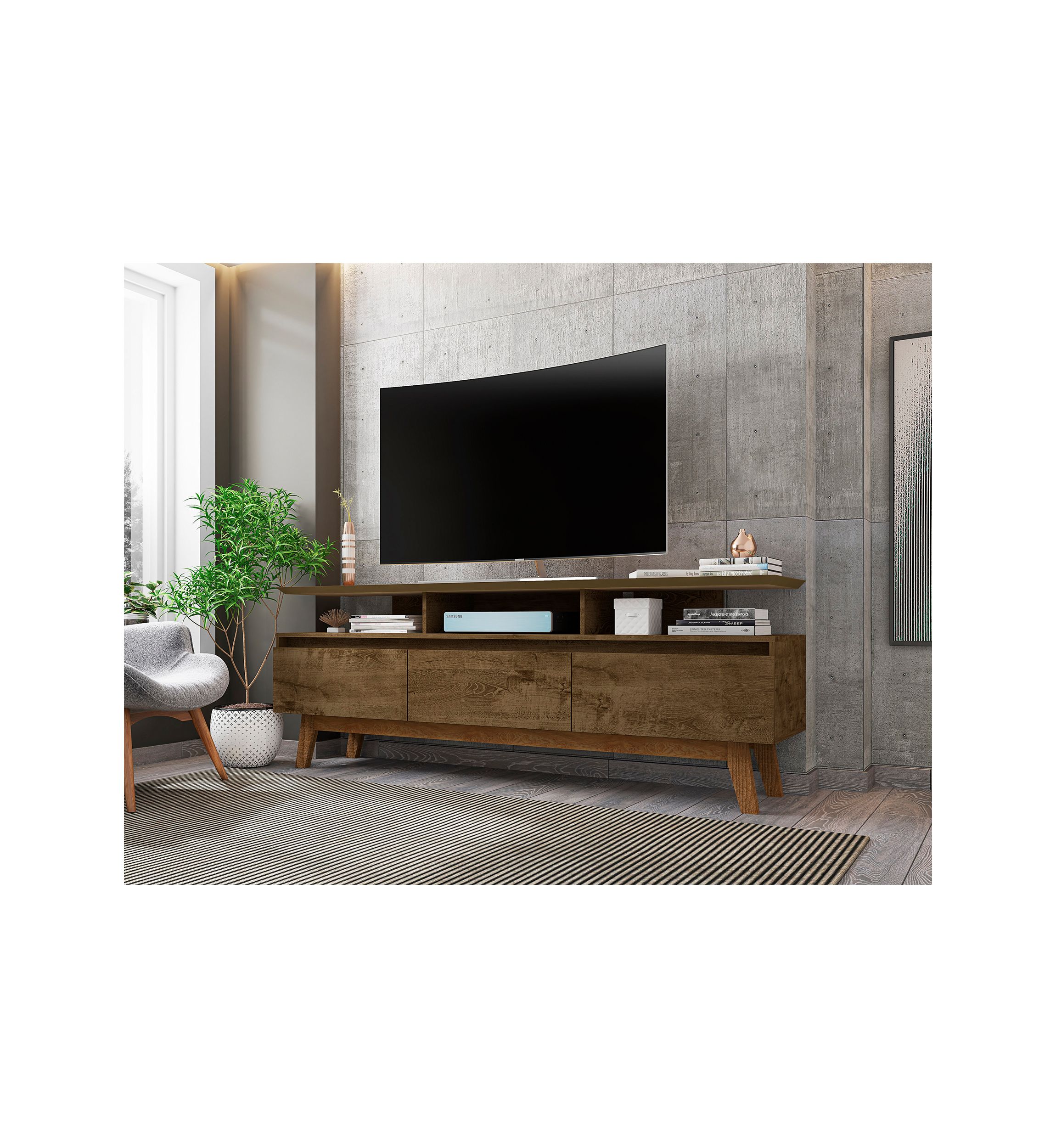Yonkers 70.86" TV Stand in White