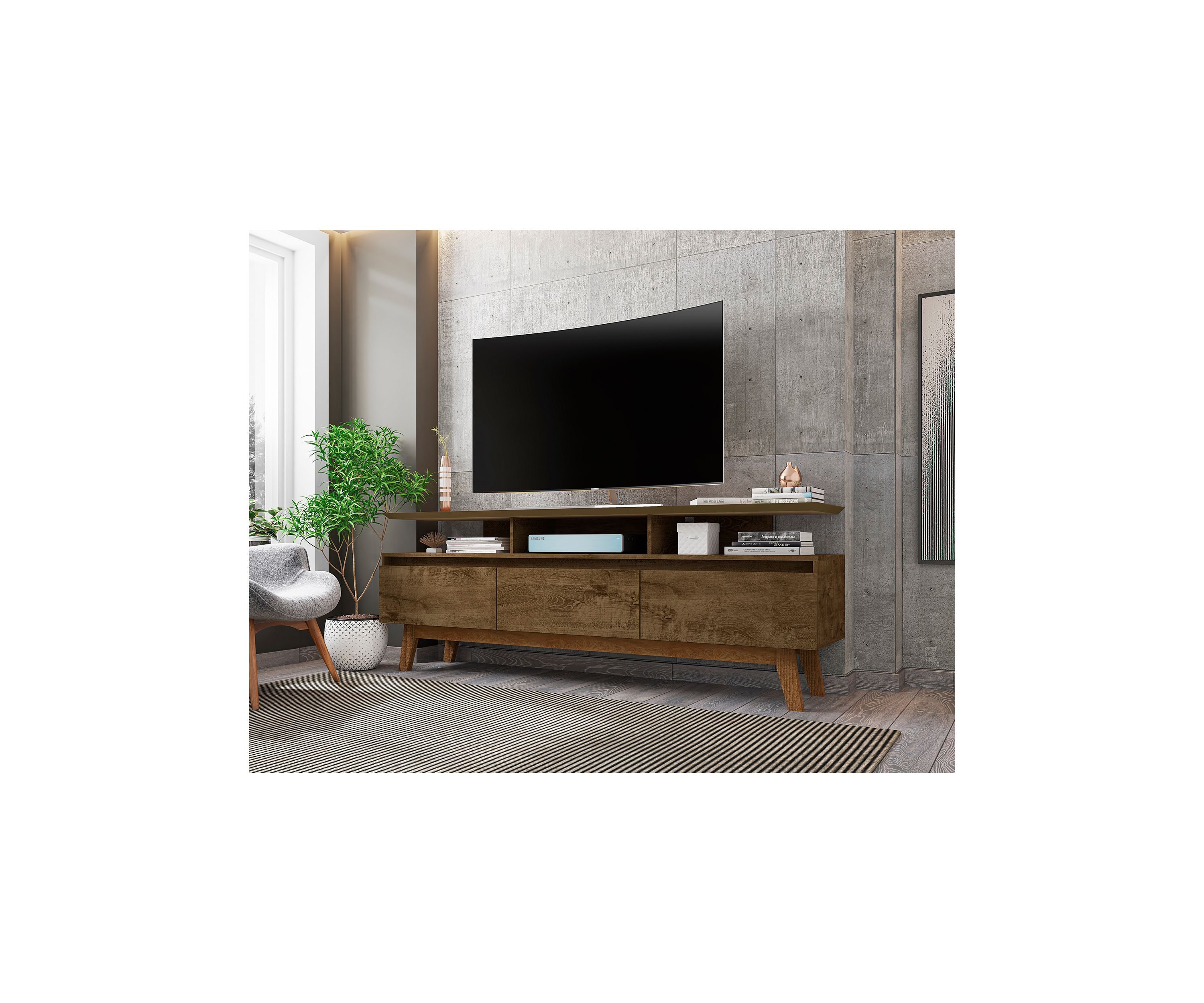 Yonkers 70.86" TV Stand in White