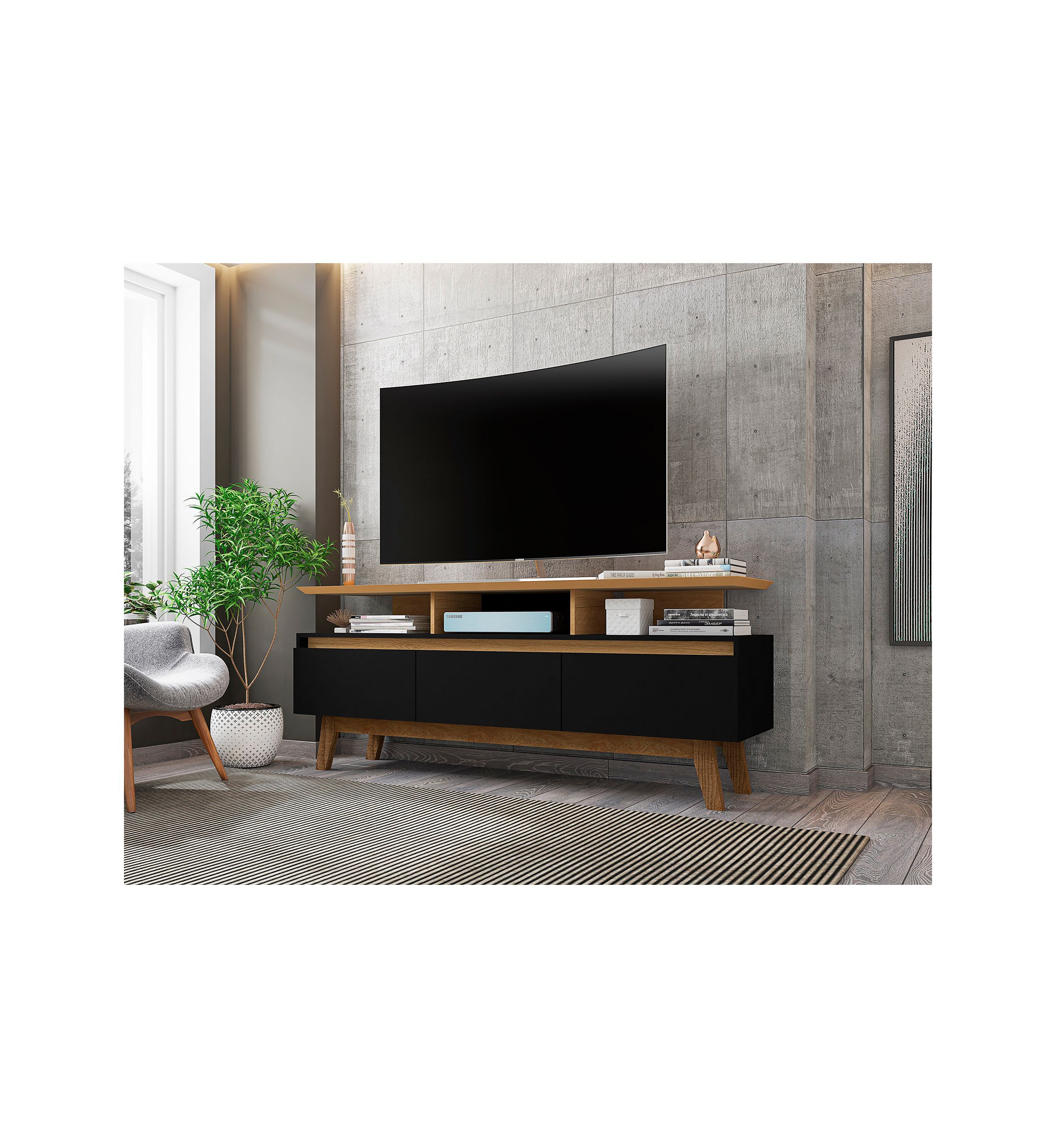 Yonkers 62.99" TV Stand in White