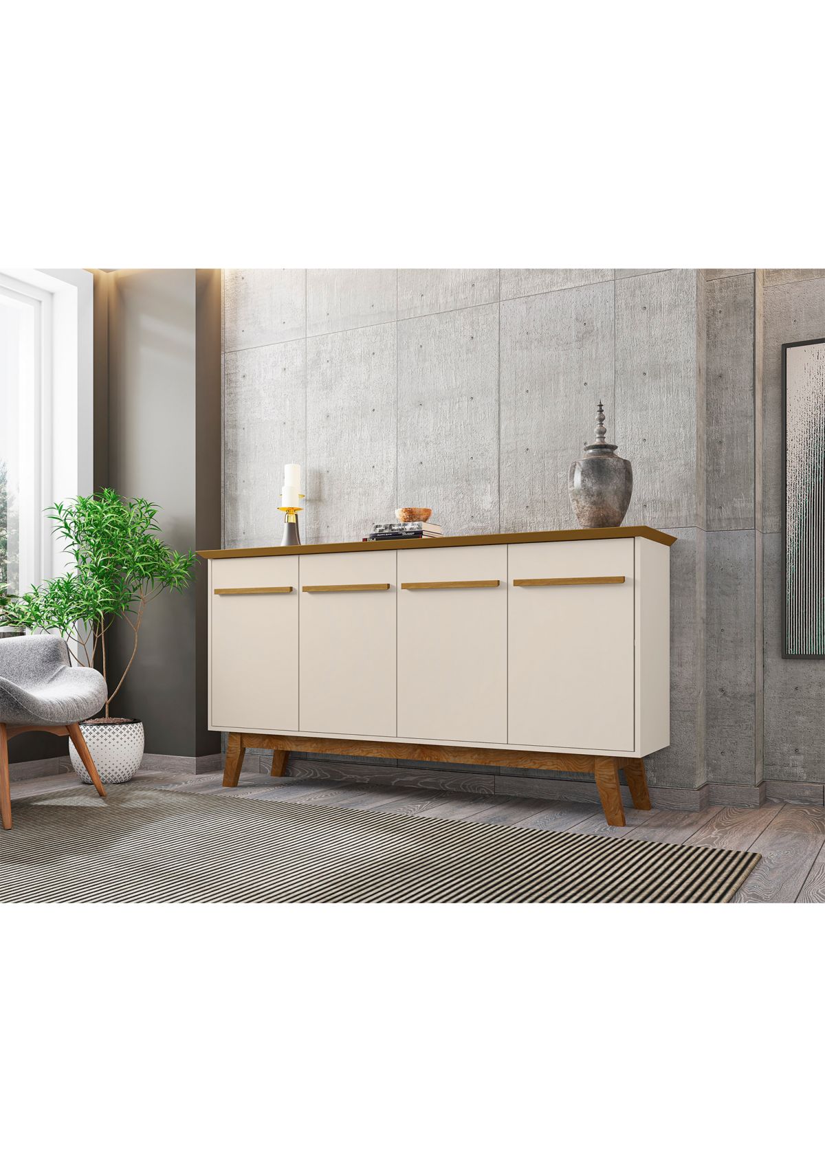 Yonkers 62.99" Sideboard in Rustic Brown