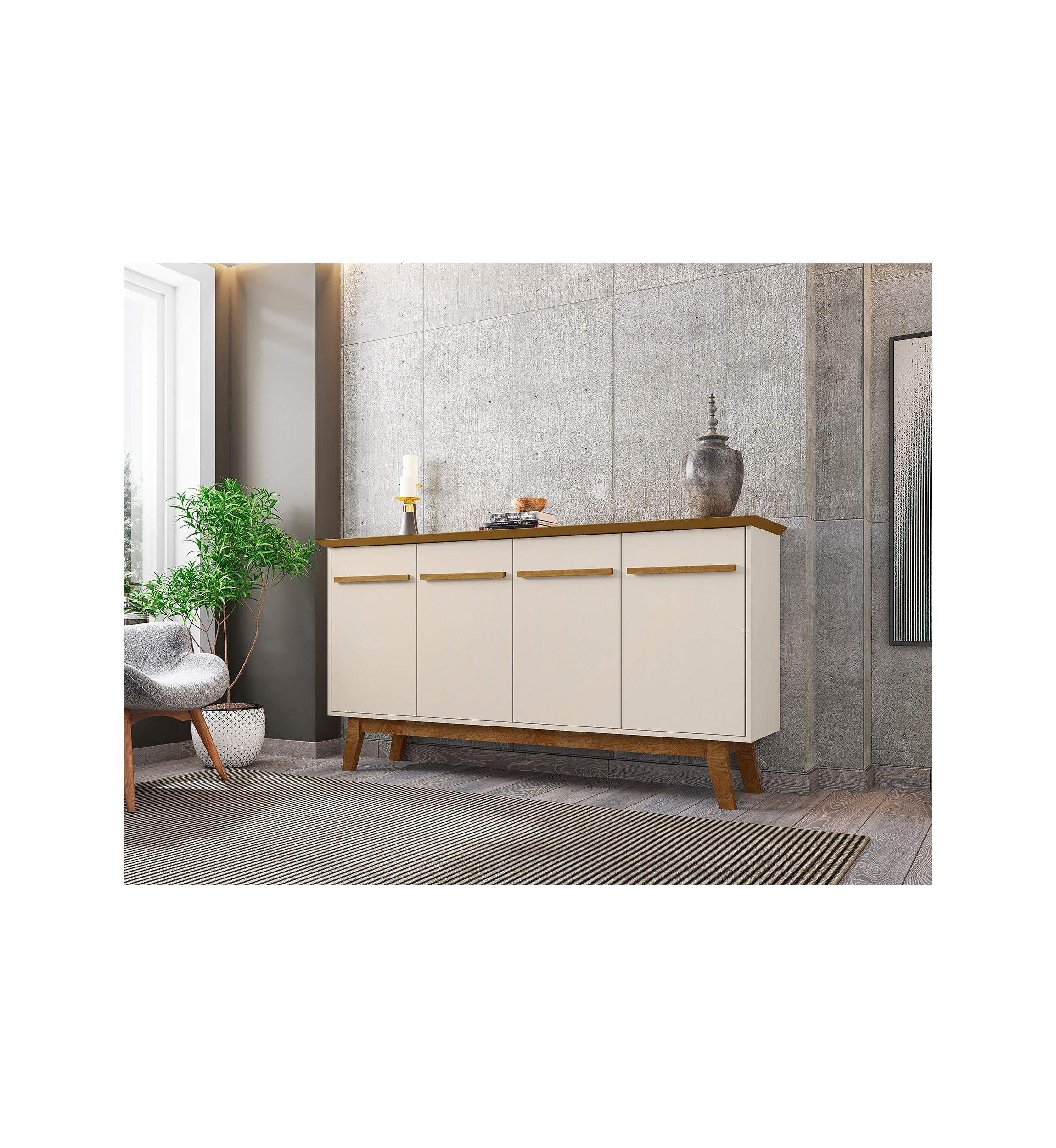 Yonkers 62.99" Sideboard in Rustic Brown