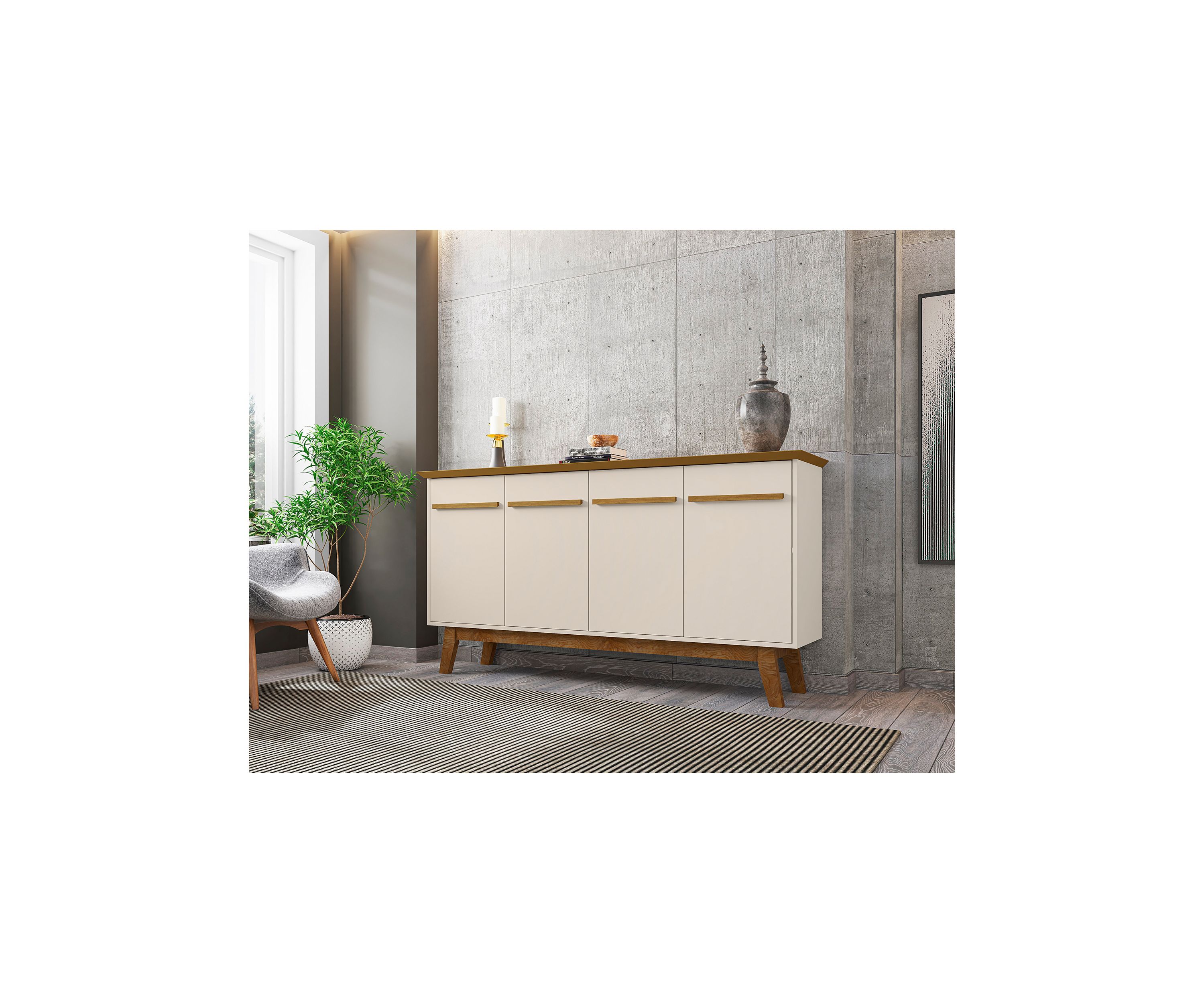 Yonkers 62.99" Sideboard in Rustic Brown