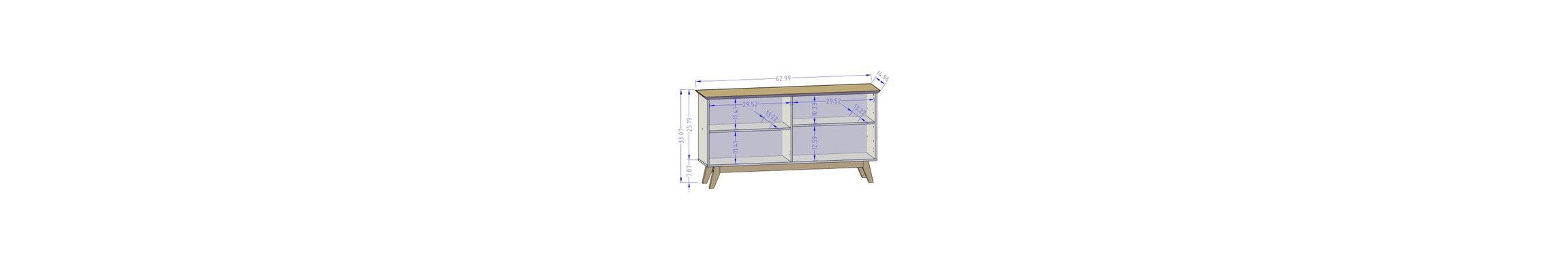 Yonkers 62.99" Sideboard in Rustic Brown