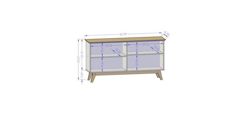 Yonkers 62.99" Sideboard in Rustic Brown
