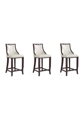 Manhattan Comfort Emperor Bar Stool -Set of 3, White
