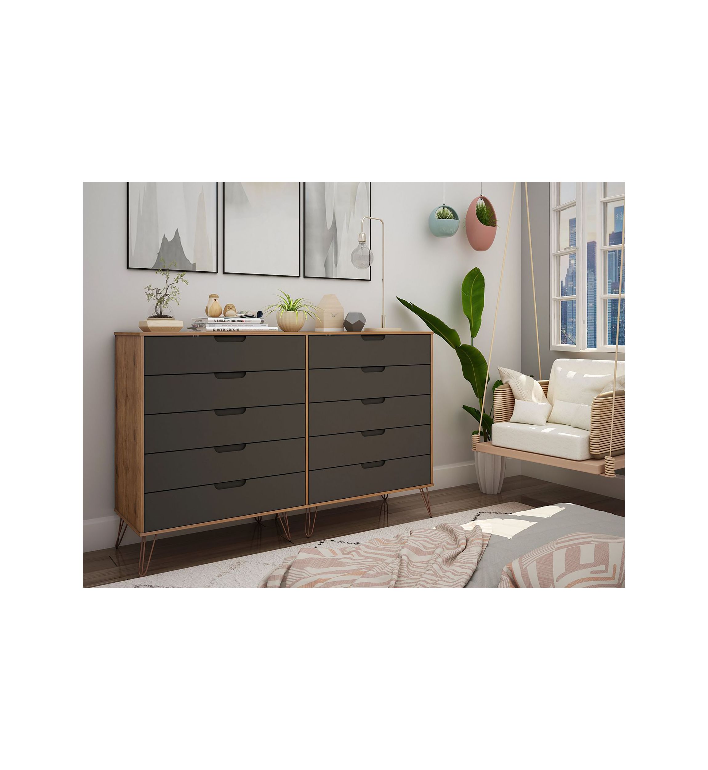 Rockefeller 10-Drawer Double Tall Dresser