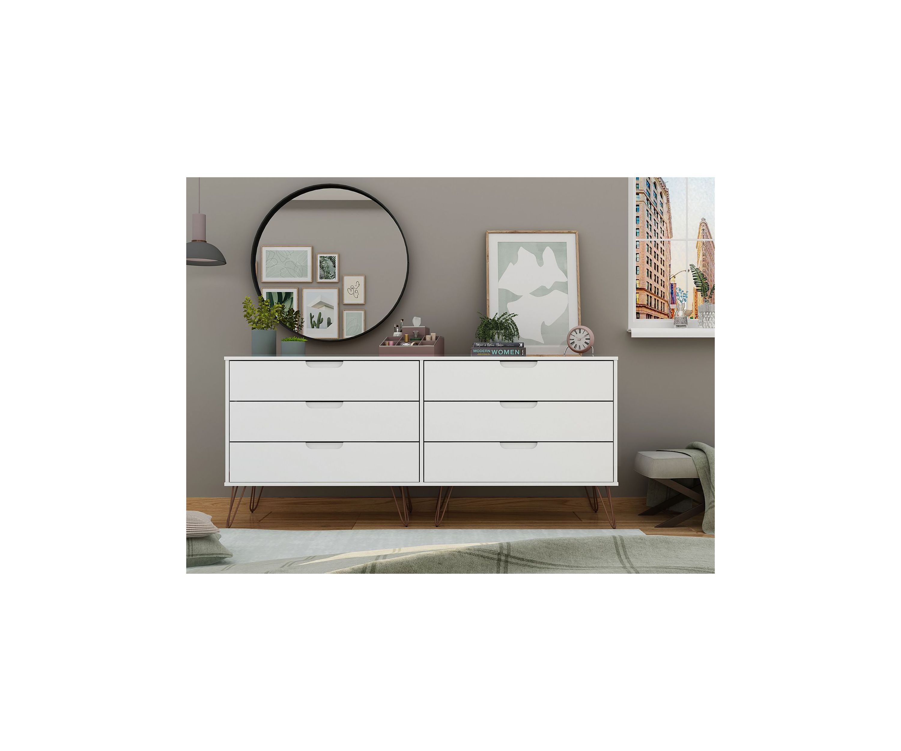 Rockefeller 6-Drawer Double Low Dresser