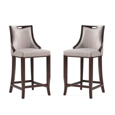 Manhattan Comfort Emperor Bar Stool -Set of 2, Grey