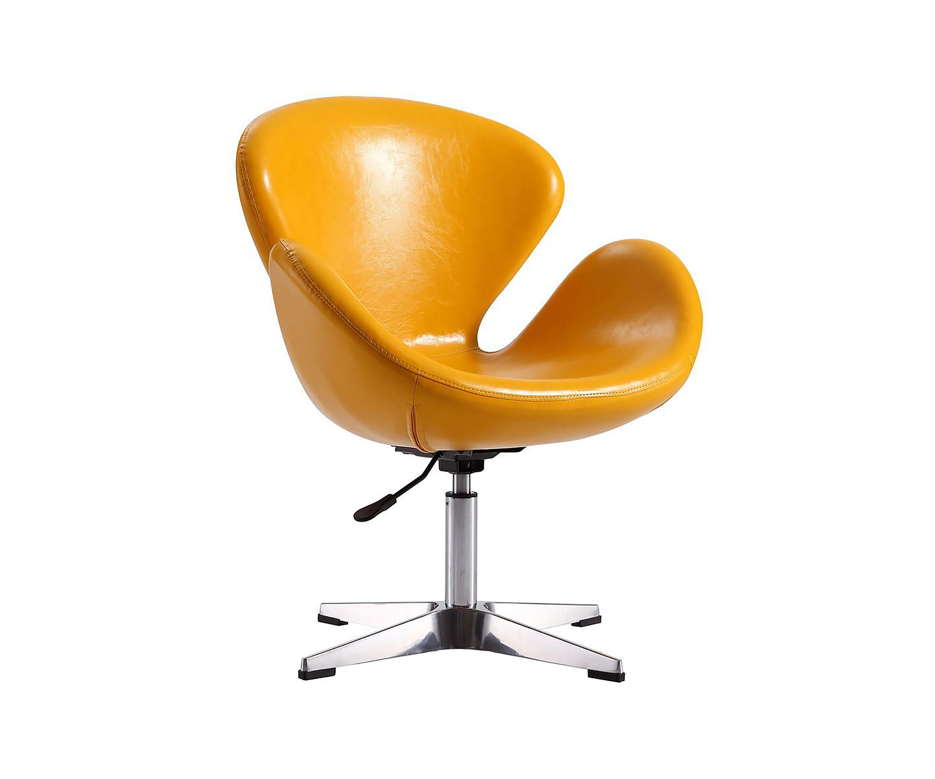 Raspberry Faux Leather Adjustable Swivel Chair -Set of 2