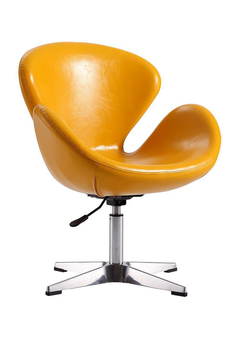 Raspberry Faux Leather Adjustable Swivel Chair -Set of 2